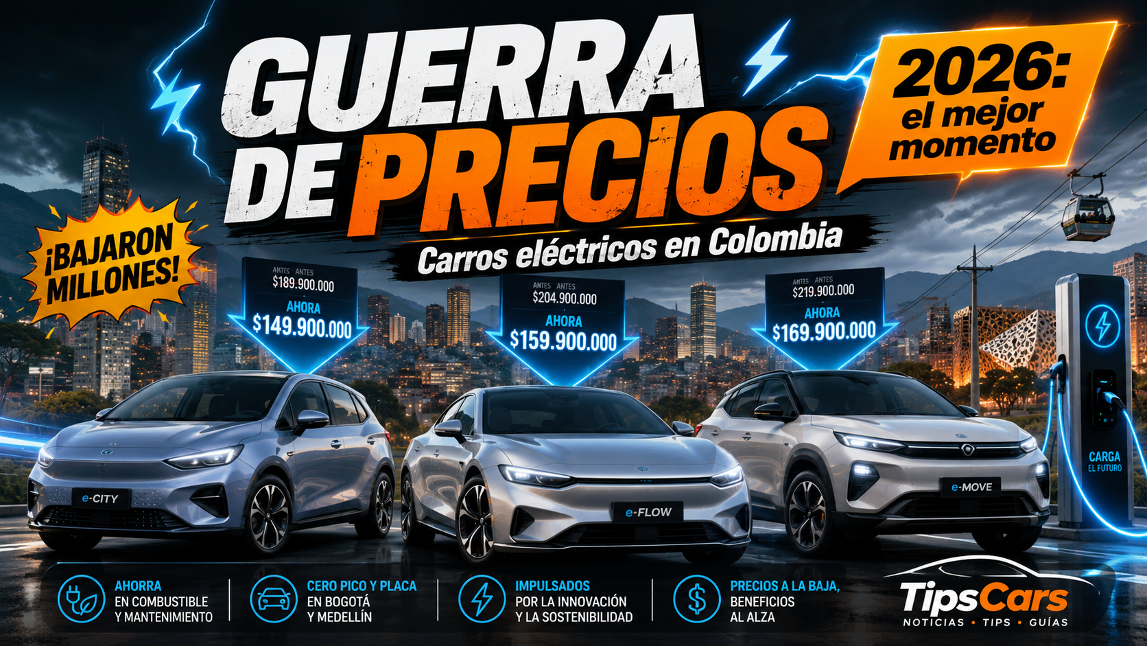 Guerra de precios de carros eléctricos en Colombia: por qué 2026 es el mejor momento para dar el salto